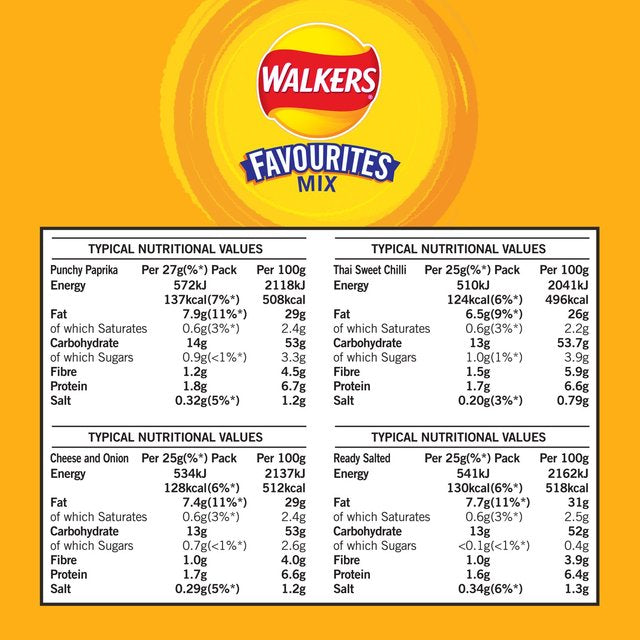 Walkers Favourites Mix Multipack Snacks Crisps   18 per pack GOODS M&S   