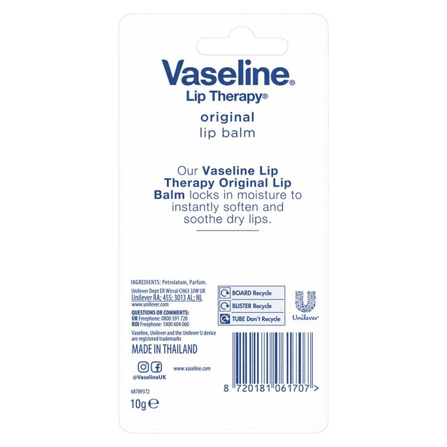 Vaseline Original Therapy Lip Balm   10g GOODS M&S   