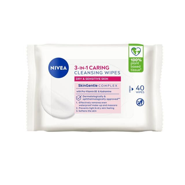 NIVEA Biodegradable Cleansing Face Wipes for Dry Skin    40 per pack GOODS M&S   