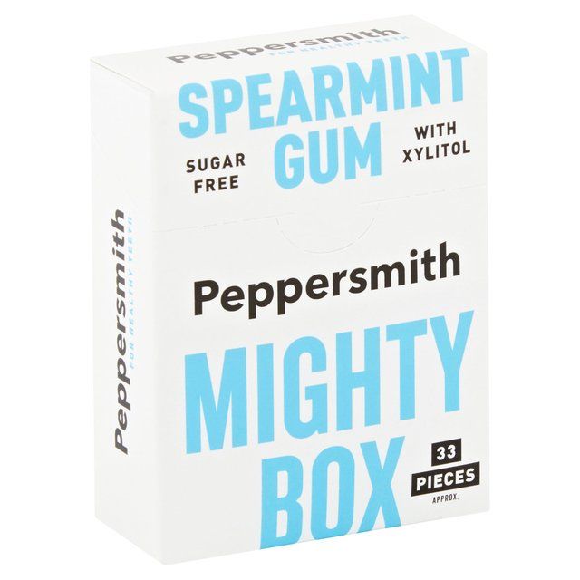 Peppersmith 100% Xylitol Mighty Box Spearmint Gum   50g