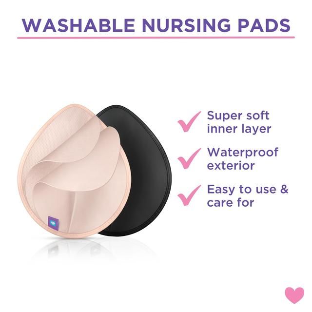 Lansinoh Washable Nursing Pads with Wash Bag Light Pink & Black   8 per pack GOODS M&S   