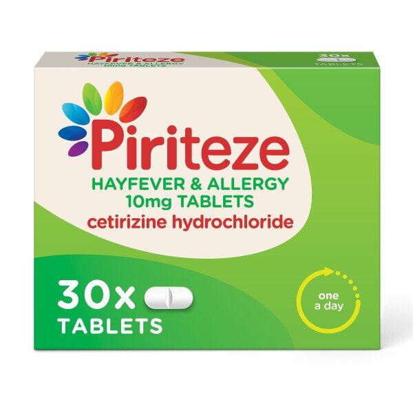 Piriteze Antihistamine Allergy Relief Tablets Cetirizine 30s GOODS Superdrug   