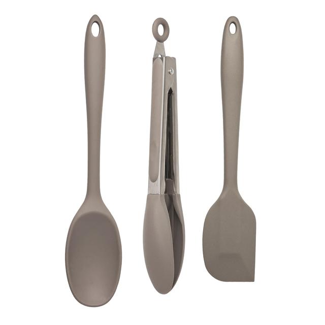 Tongs & Spatula Set Grey