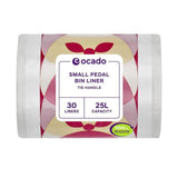 Ocado Small Tie Handle Pedal Bin Liners 25L   30 per pack GOODS M&S   