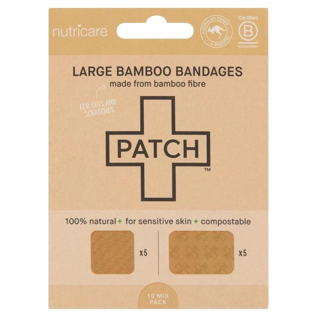 PATCH Bamboo Sensitive Plasters Natural Large   10 per pack