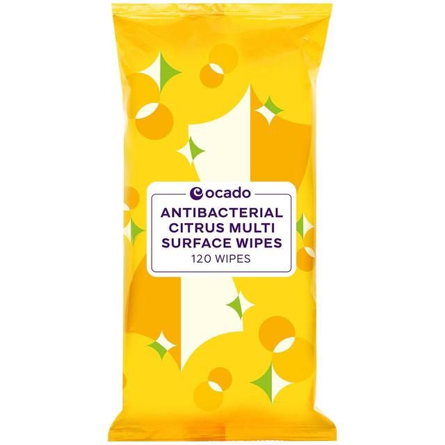 Ocado Antibacterial Multi Surface Citrus Wipes   120 per pack