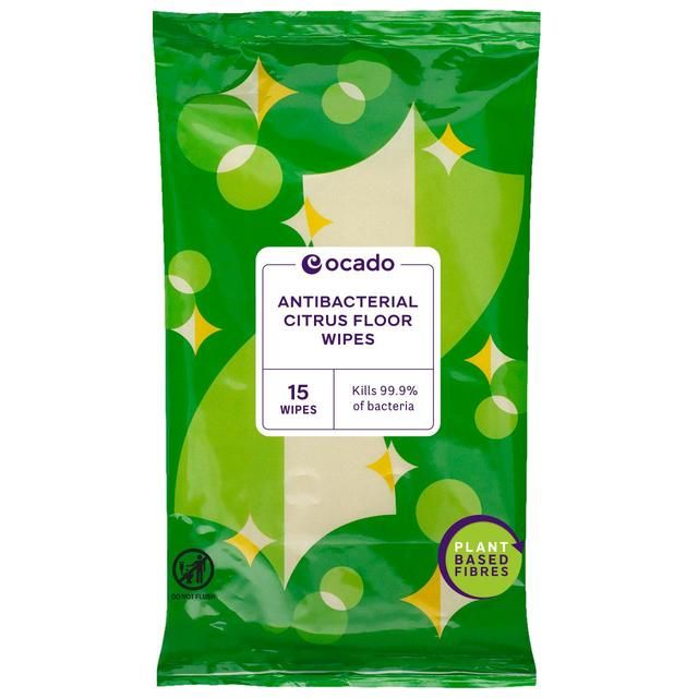 Ocado Antibacterial Citrus Floor Wipes   15 per pack