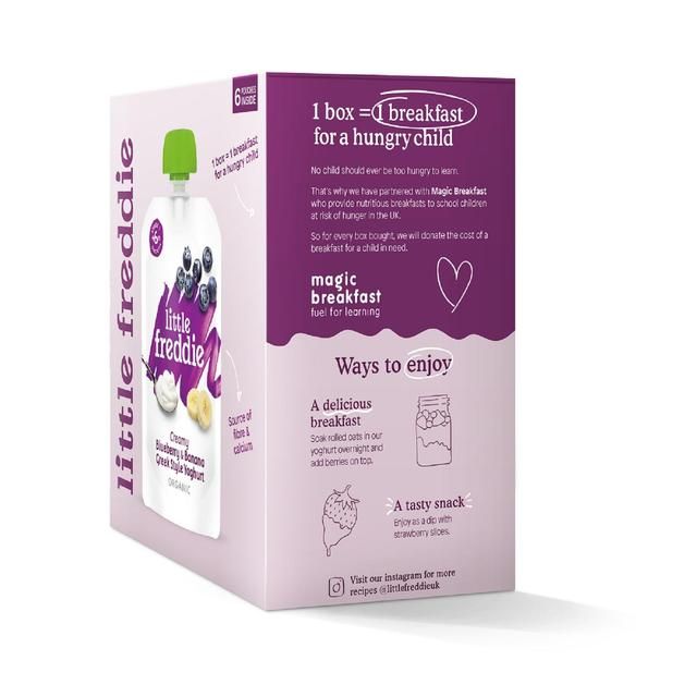 Little Freddie Blueberry & Banana Yoghurt Organic Pouch 6 mths+ Multipack   6 x 100g GOODS M&S   