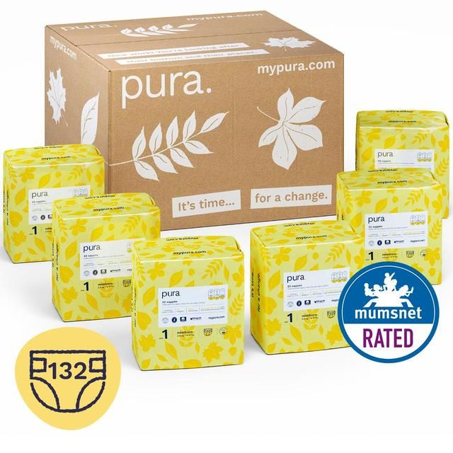 Pura Eco Nappies Size 1 (2-5kg)   6 x 22 per pack