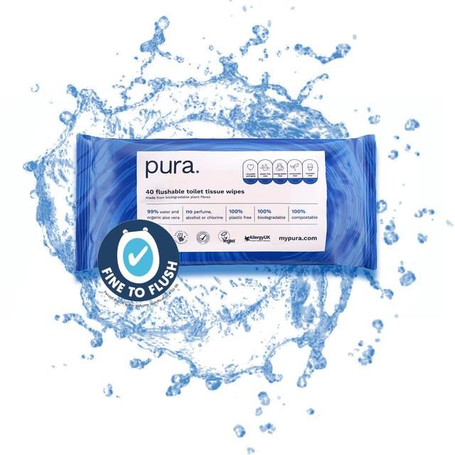 Pura Flushable Toilet Tissue Wipes Multipack   14 x 40 per pack