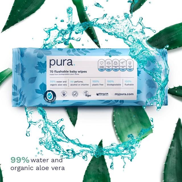 Pura Flushable Eco Baby Wipes Multipack   10 x 70 per pack GOODS M&S   