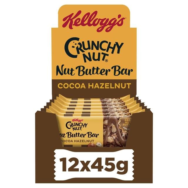 Kellogg's Crunchy Nut Nut Butter Bars Cocoa Hazelnut   12 x 45g