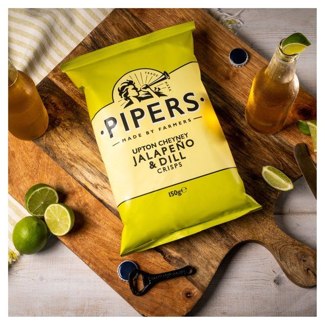 Pipers Upton Cheyney Jalapeno & Dill Sharing Bag Crisps   150g