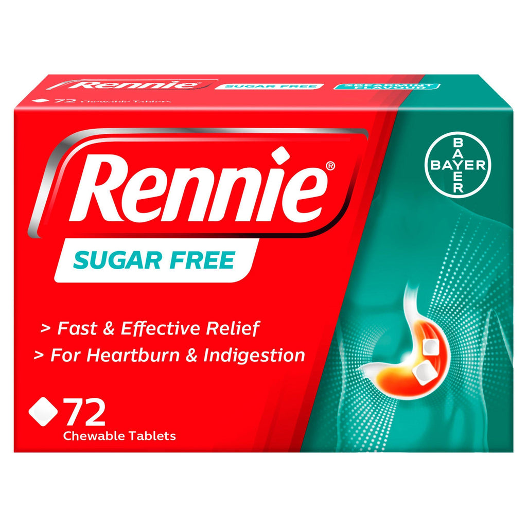 Rennie Sugar Free Heartburn Chewable Tablets Spearmint Flavour x72