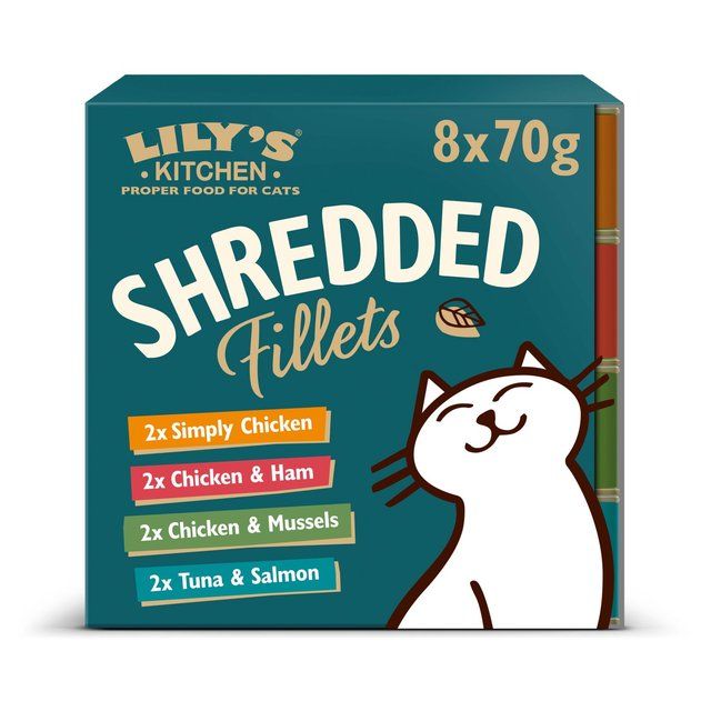 Lily's Kitchen Shredded Fillets in Broth Multipack Wet Food for Cats   8 x 70g