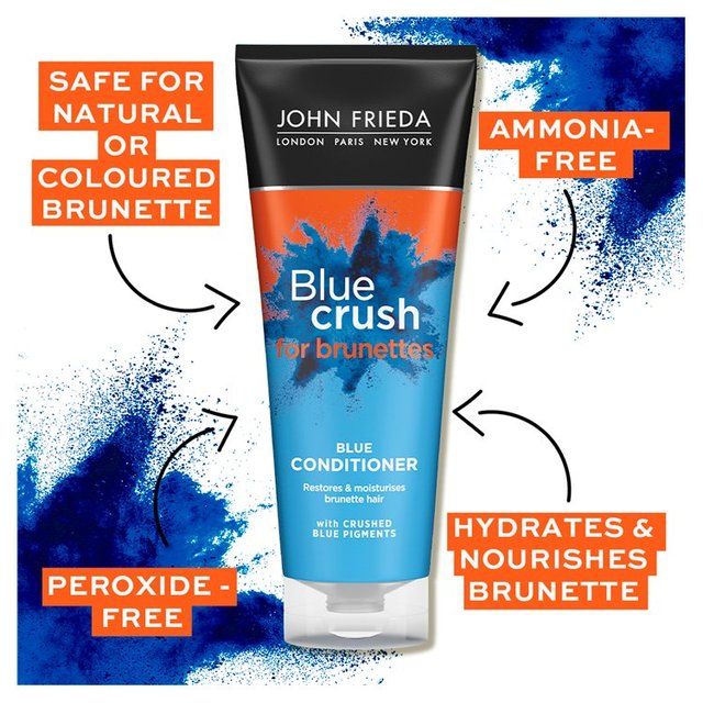 John Frieda Blue Crush Intensive Blue Conditioner for Brunettes   250ml