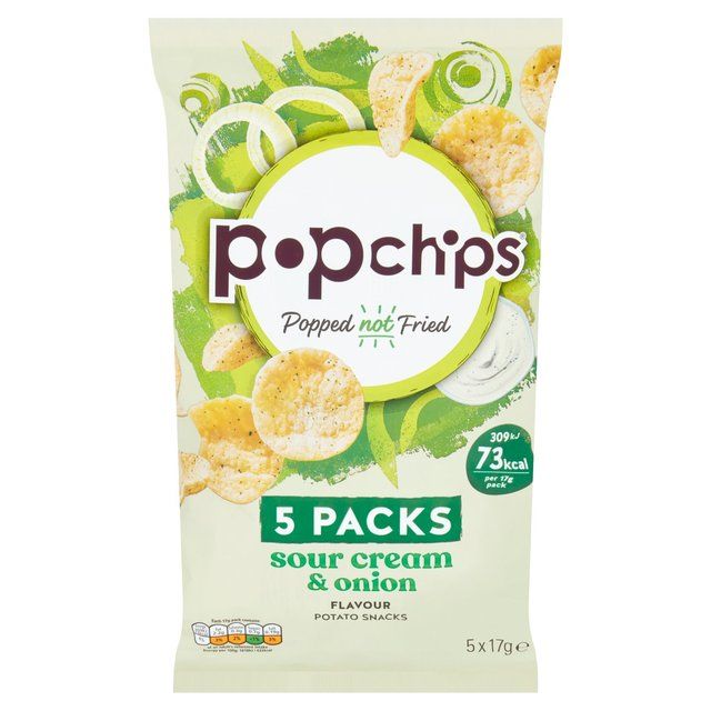 popchips Sour Cream & Onion Multipack Crisps   5 per pack