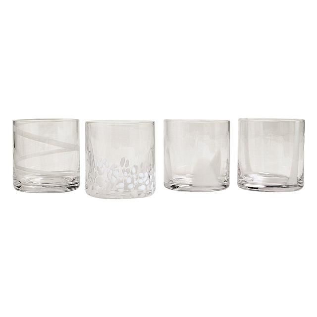 M&S Patterned White Tumblers Set   4 per pack GOODS M&S   