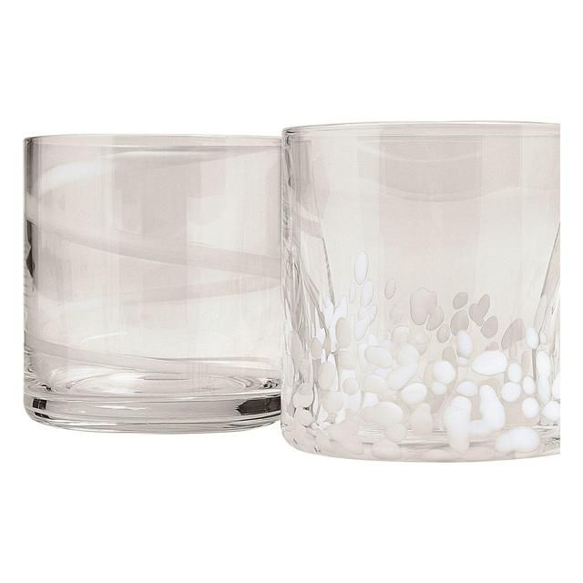 M&S Patterned White Tumblers Set   4 per pack GOODS M&S   