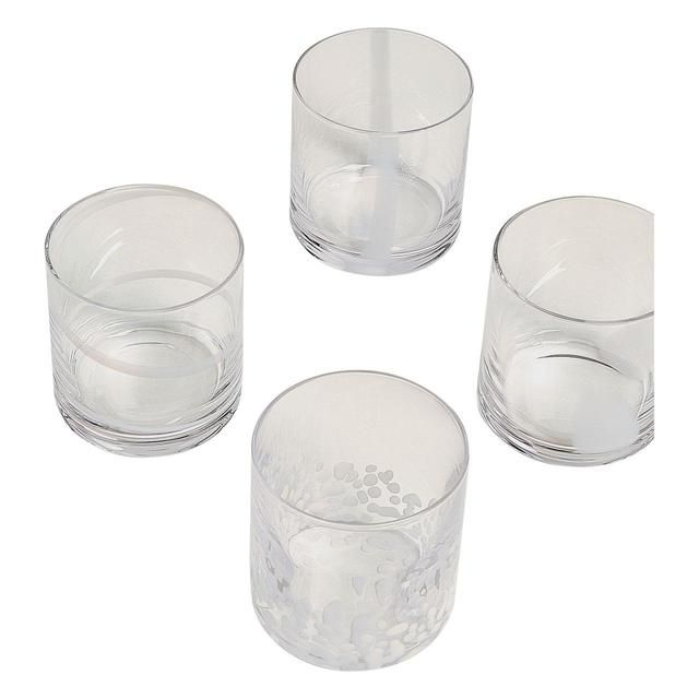 M&S Patterned White Tumblers Set   4 per pack GOODS M&S   