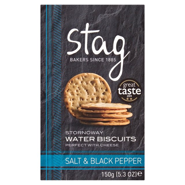 Stag Bakeries Sea Salt & Black Pepper Water Biscuits   150g