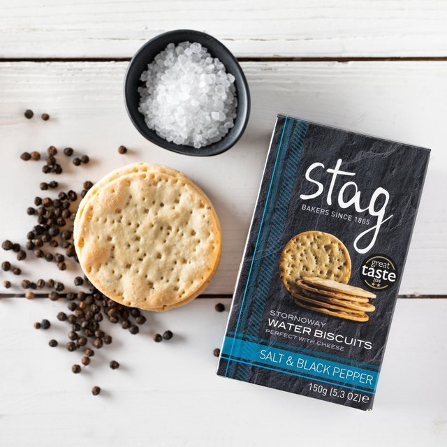 Stag Bakeries Sea Salt & Black Pepper Water Biscuits   150g