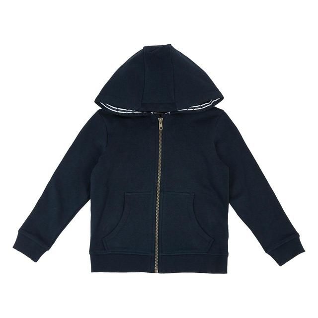 M&S Cotton Plain Hoodie 2-7 Years Navy