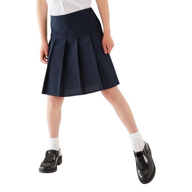 M&S 2pk Girls Navy School Skirts 4-14 Years GOODS M&S   