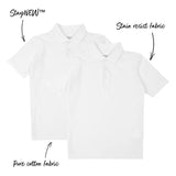 M&S Boys 2pk Stain Resist School Polo Shirts 3-14 Years White GOODS M&S   