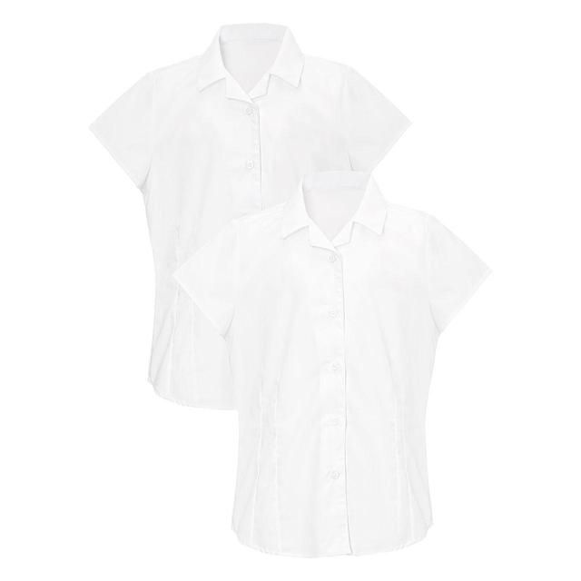 M&S Girls 2pk Easy Iron School Shirts 4-14 Years White