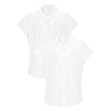 M&S Girls 2pk Easy Iron School Shirts 4-14 Years White GOODS M&S   