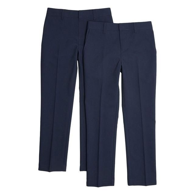 M&S Boys 2pk Navy Skinny Leg School Trousers 4-14 Years