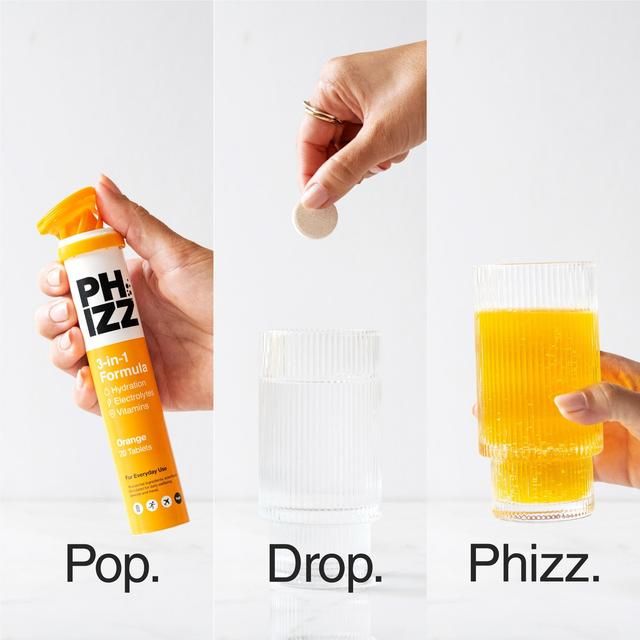 Phizz Orange Multivitamin Hydration & Electrolyte Effervescent Tablets   60 per pack GOODS M&S   