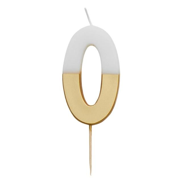 Number 0 Gold Candle 10th Birthday GOODS M&S   