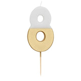 Number 8 Gold Candle 8th Birthday GOODS M&S   