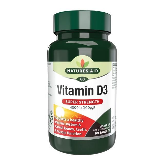 Natures Aid Super Strength Vitamin D3 Tablets 4000iu    60 per pack