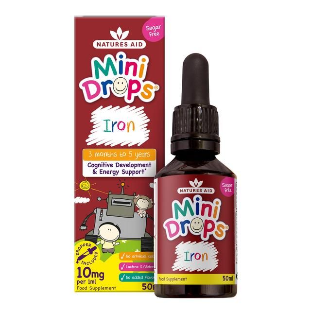 Natures Aid Infant's & Kid's Iron Mini Drops 10mg 3mnths - 5yrs    50ml GOODS M&S   