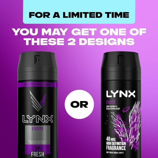 Lynx Deodorant Aerosol Bodyspray Excite 150ml