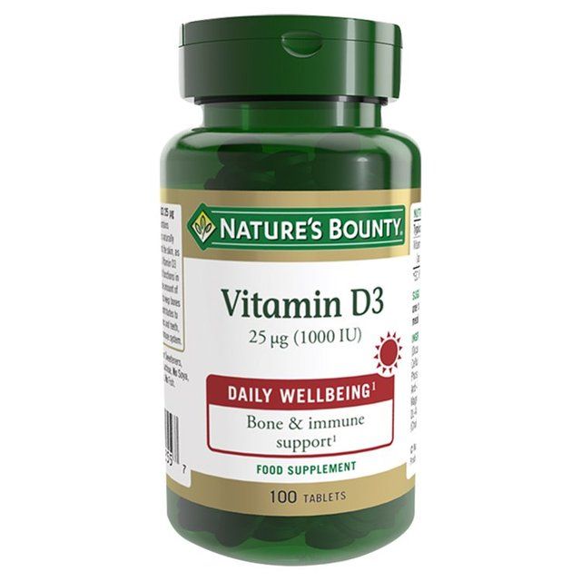 Nature's Bounty Vitamin D3 Supplement Tablets 25ug 1000IU     100 per pack