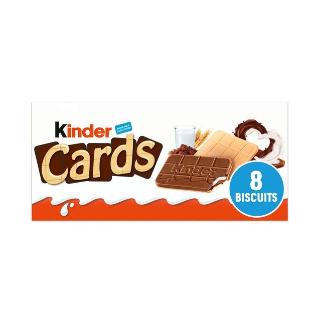 Kinder Cards Cocoa and Milk Biscuits Wafers Multipack   4 per pack