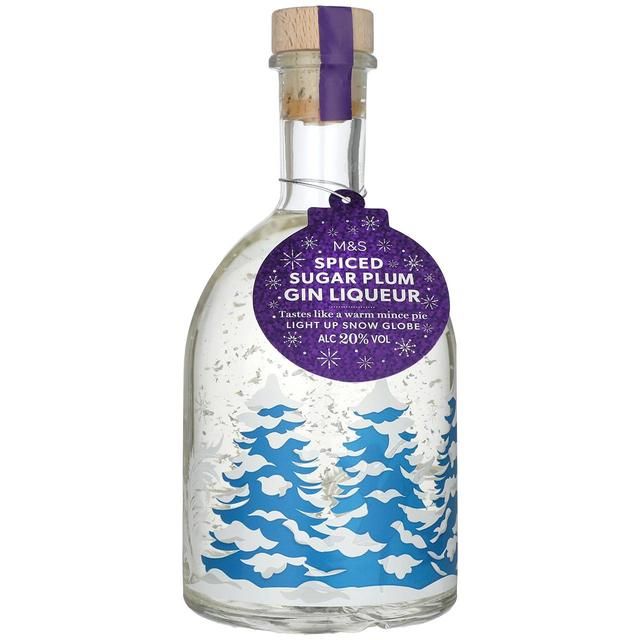 M&S Spiced Sugar Plum Light Up Snow Globe Gin Liqueur   70cl