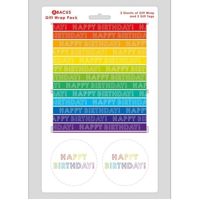 Rainbow Stripe Gift Wrap Sheets & Tags   2 per pack GOODS M&S   