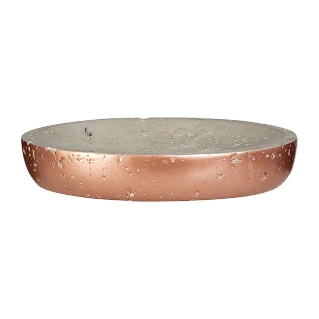 Premier Housewares Neptune Oval Soap Dish Concrete and Copper GOODS M&S   