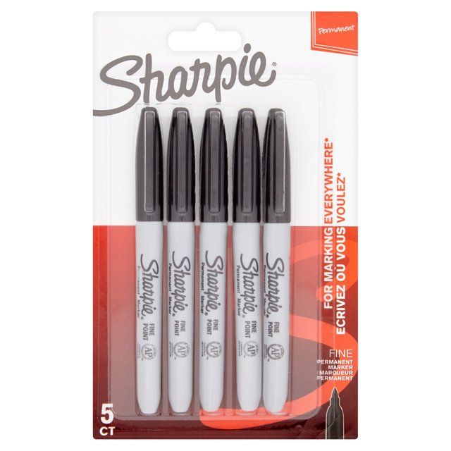 Sharpie Permanent Marker Black   5 per pack