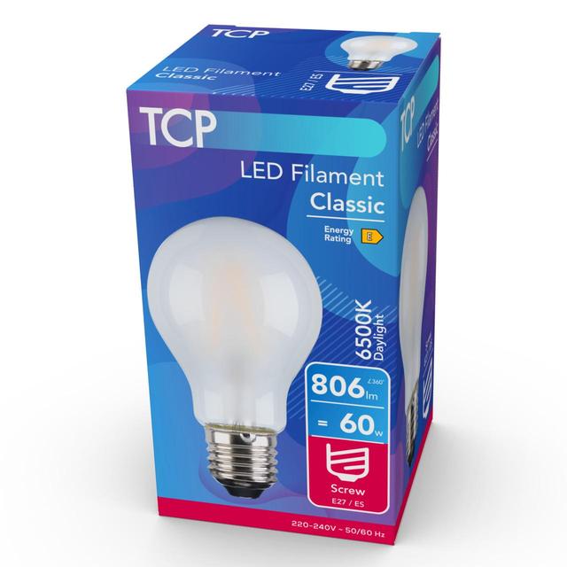 TCP Classic LED Coated Screw 60W Light Bulb GOODS M&S   