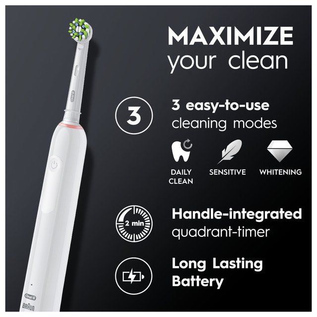 Oral-B Pro 3 3000 White Cross Action Electric Toothbrush