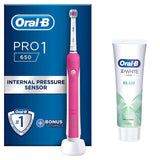 Oral-B Pro 1 650 Pink 3D White Electric Toothbrush (+ Whitening Toothpaste) GOODS M&S   