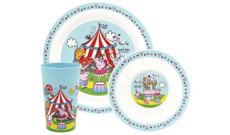 Peppa Pig Kids Plastic Dinner Set - Blue