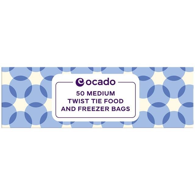 Ocado Medium Twist Tie Food & Freezer Bags    50 per pack