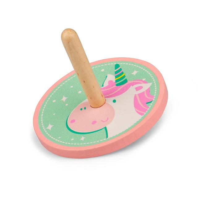 Wooden Unicorn and Dragon Spinning Top